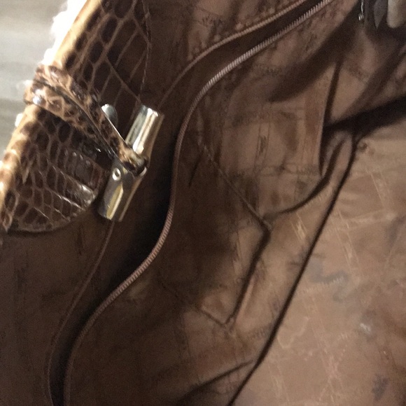 Longchamp Tan Brown Roseau Croc Embossed Leather Toggle Shopper Top Handle Bag - Picture 13 of 16